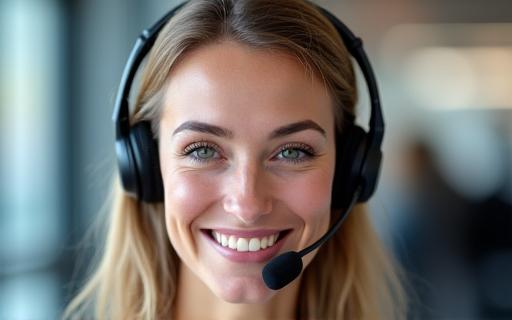 Mitarbeiter mit Headset im Kunden-Support